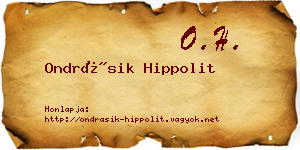 Ondrásik Hippolit névjegykártya